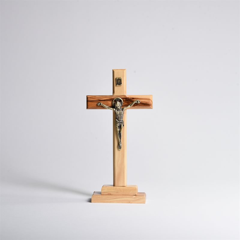 Bronze Plated Pewter Corpus Crucifix on Base