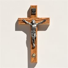Crucifix with Bethlehem Stone and Pewter Corpus