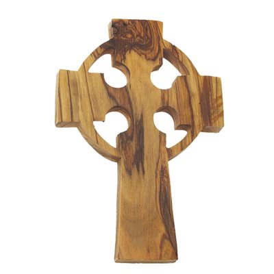 Croix celtique en bois d'olivier