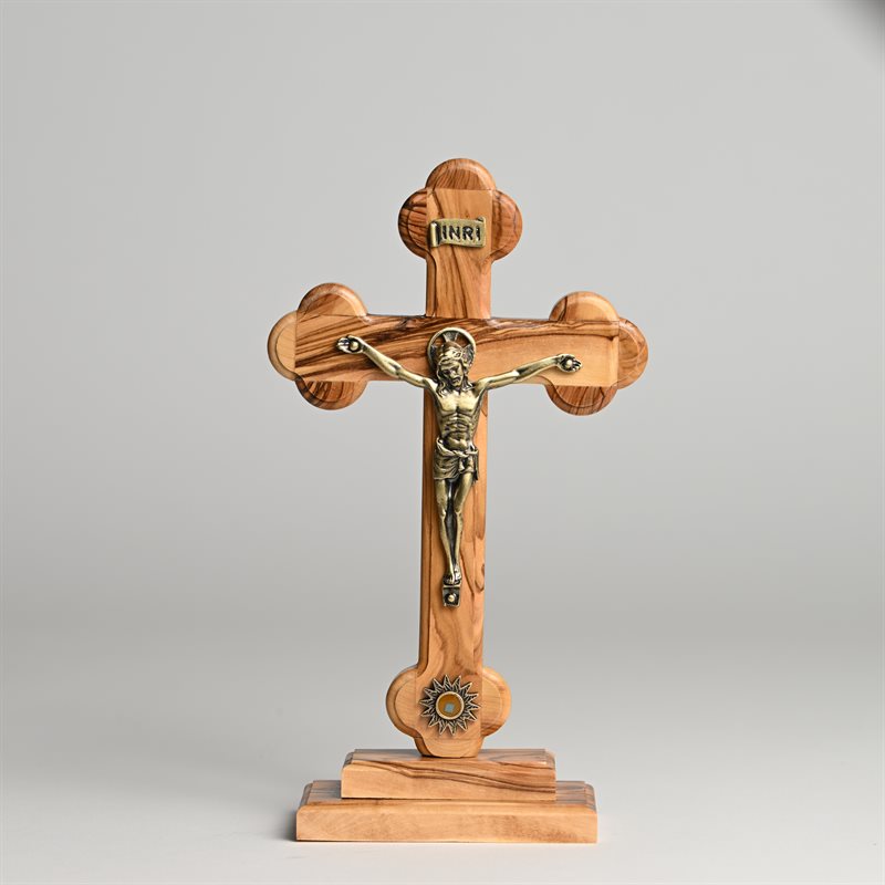 Crucifix pour autel d'église avec relique qui a touchée le Saint-Sépulcre