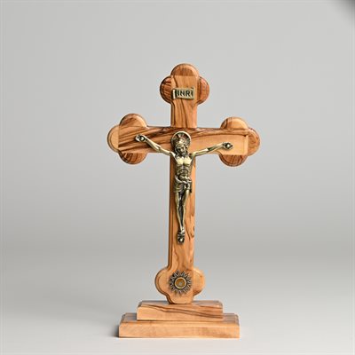 Altar Crucifix 8.5 " Olivewood with Relic