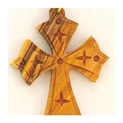 Croix orientale en bois sur cordon 5cm