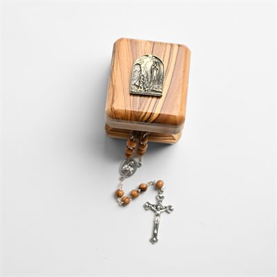 Our Lady of Lourdes Rosary Box with Lourdes Rosary
