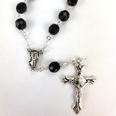 One Decade Rosary Black