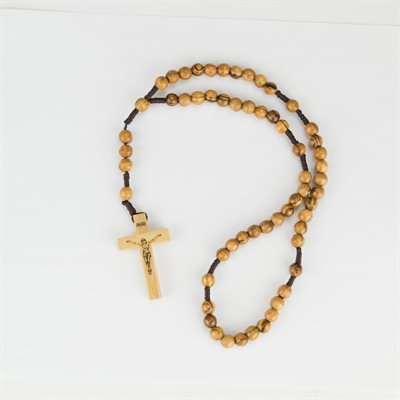 Rosary on Cord Made of Olivewood 8mm