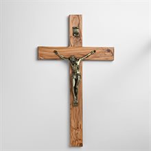 Crucifix Olivewood ant Bronze