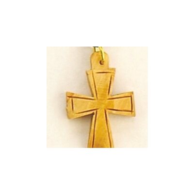 Cross Pendant on Cord Made of Olivewood