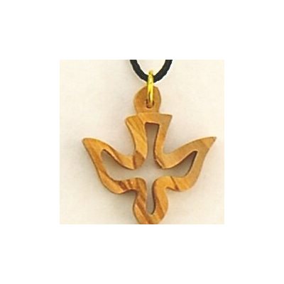 pendentif en bois d'olivier sur cordon