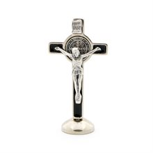 St Benedict Blue Crucifix on Magnetic Base Enamelel 3"