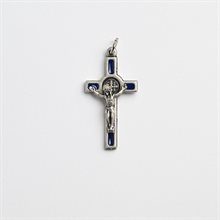 Croix de Saint Benoit 4cm bleue