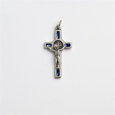 Croix de Saint Benoit 4cm bleue