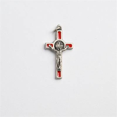 Croix de Saint benoit 4cm rouge