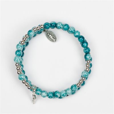 Wrap Rosary Bracelet Blue