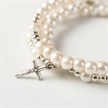 Wrap Rosary Bracelet Pearl Colour