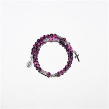 Chapelet /  bracelet rose enfilé