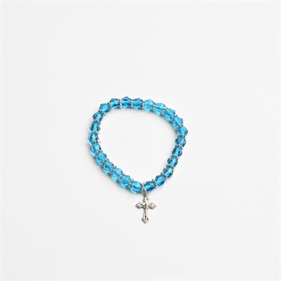 Stretch turquoise bracelet w / silver flower