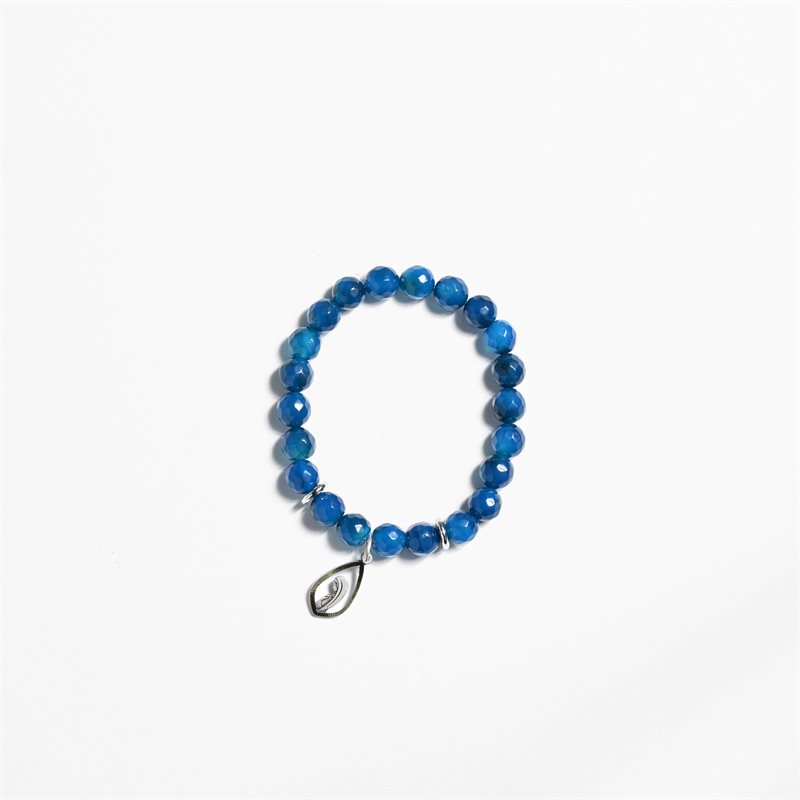 Blue Fire Pressed Stone Bracelet