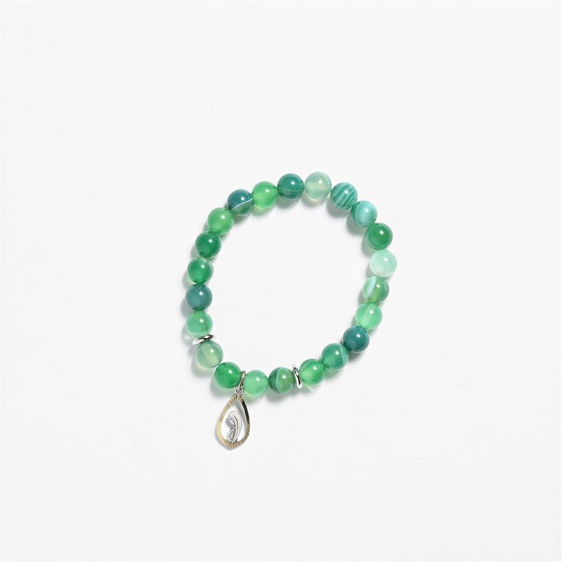 Green Stripped Agate Stone Bracelet