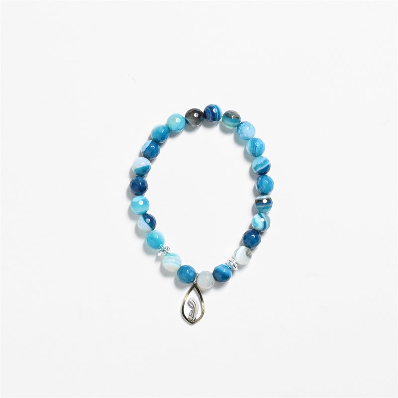 Blue Azure Faceted Round Stone Bracelet