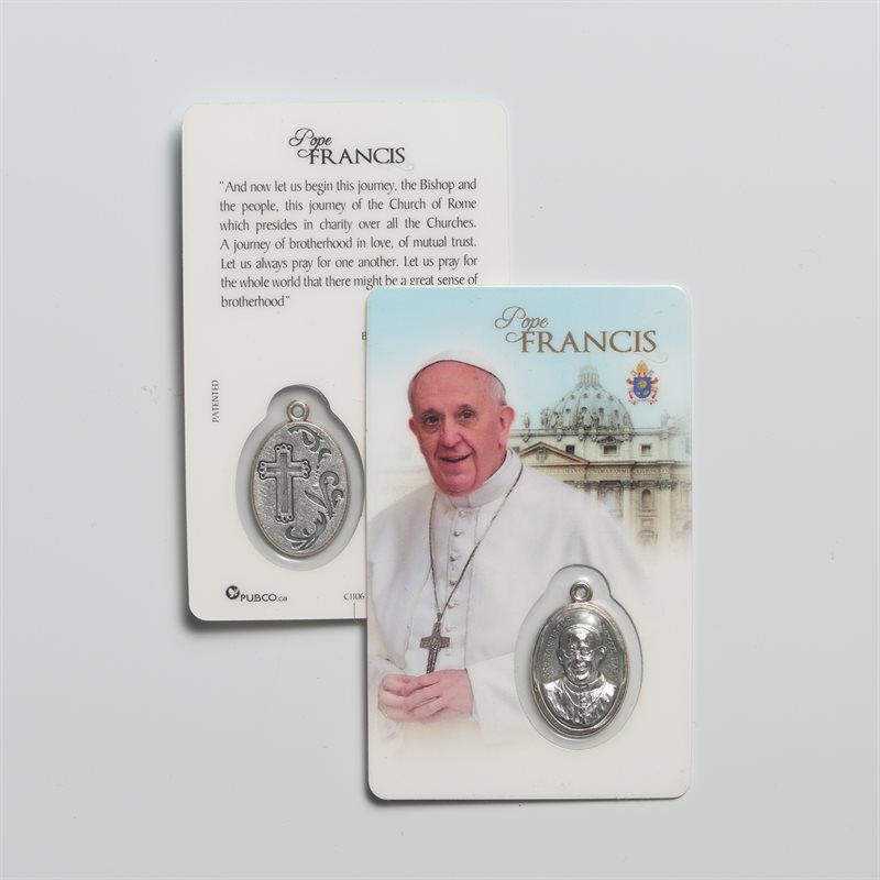 Prayer Card with Medal, Pope Francis