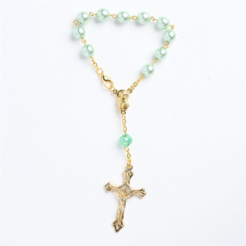 Auto one decade rosary on gold chain