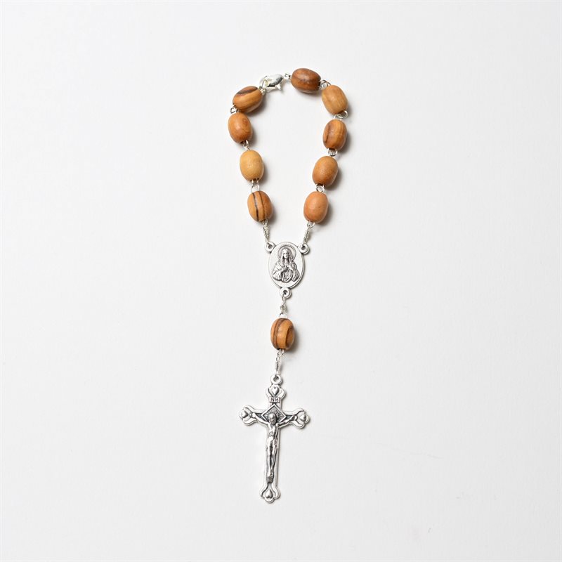 Car Rosary One Decade Made of Olivewood