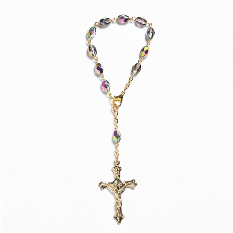 Car One Decade Rosary vitrail Gold