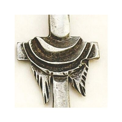 Cross Shroud Pewter Pendant on Cord