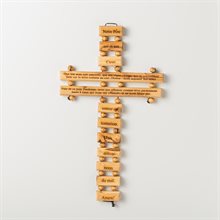 Croix en bois d'olivier Notre Père 22cm