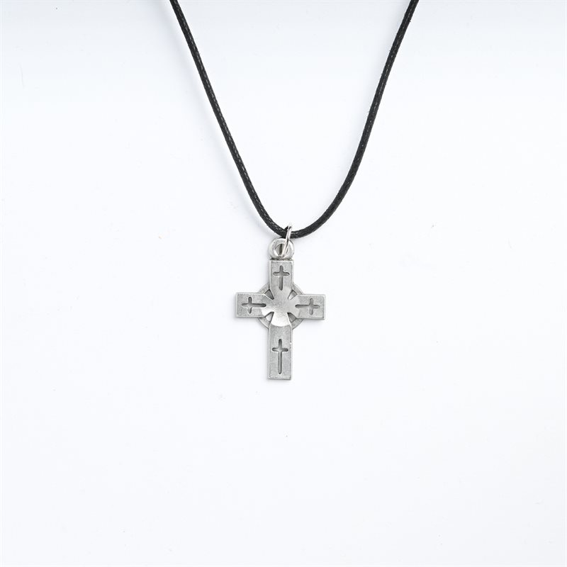 Pewter Pendant Crucifix on Cord