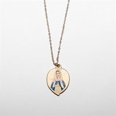 Pendant Comforting Mary 26mm Colour Chain