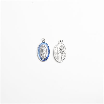 Keychain Our Lady of Guadalupe & St Christopher 40mm