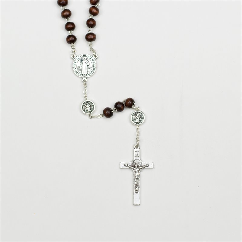 St Benedict Brown Wooden Rosary