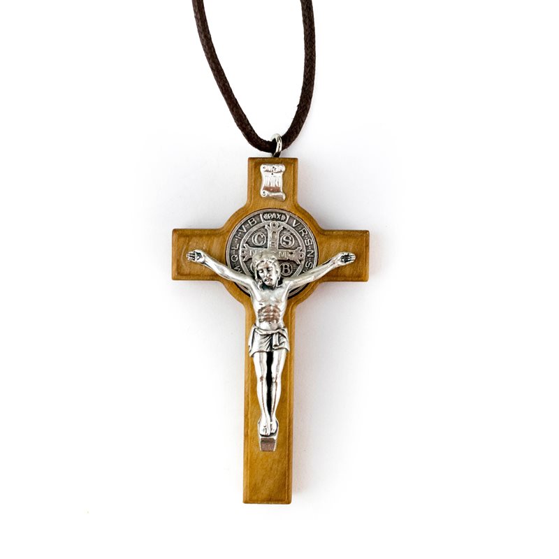 St Benedict Wooden Crucifix on Cord