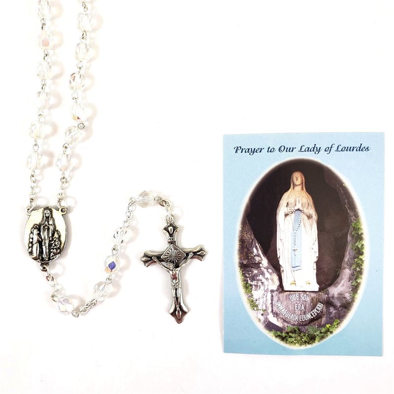 Lourdes Relic Crystal Rosary