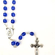 Fire Polish Beads Holy Land Rosary Sapphire