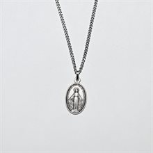 Miraculous Medal with 18" Chain and velvet Box. Silver plated Made in FranceMédaille miraculeuse avec chaîne de 18" Plaqué argent fabriqué en France