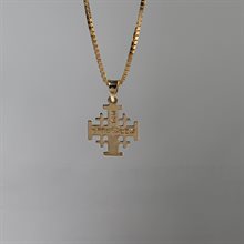 Croix de Jérusalem en or de 14 carats, 1.3g, 1.7cm
