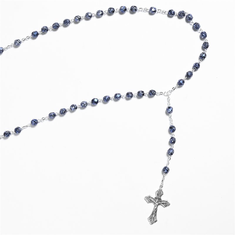 Rosary FP 7 mm blue / blk nocenter
