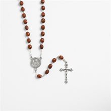 Kateri Wooden Brown Rosary with Relic