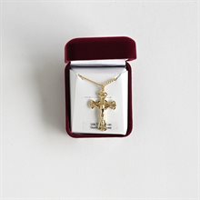 Crucifix plated gold 18"" ss