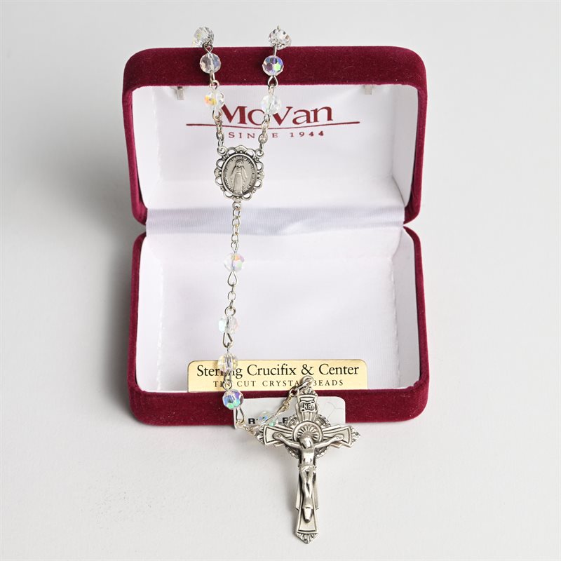 Rosary Tin Cut Crystal Sterling