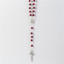 Pressed Beads Holy Land Rosary Burgundy