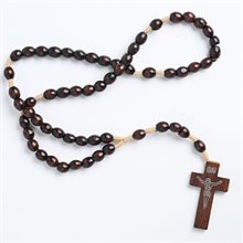 Brown Rosary on Cord