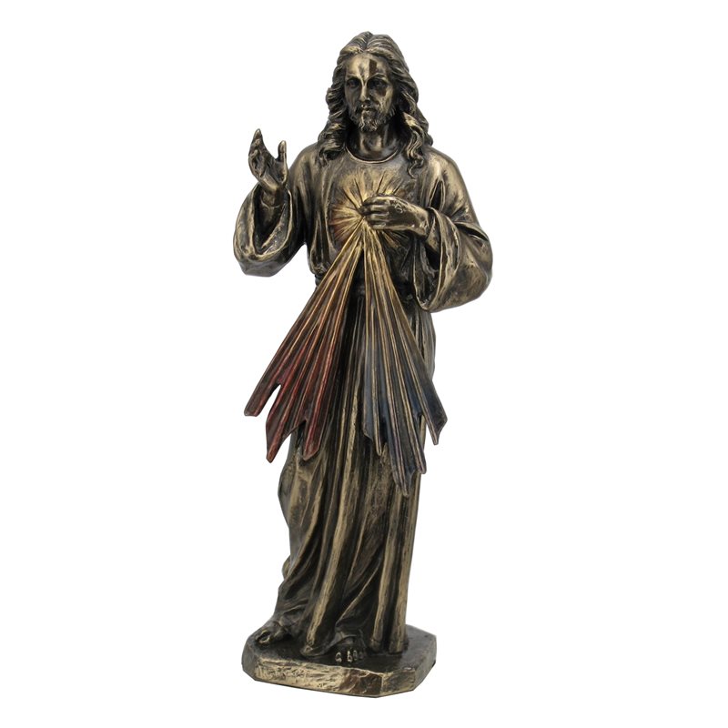 JÉSUS Miséricordieux bronze statue 8.5"