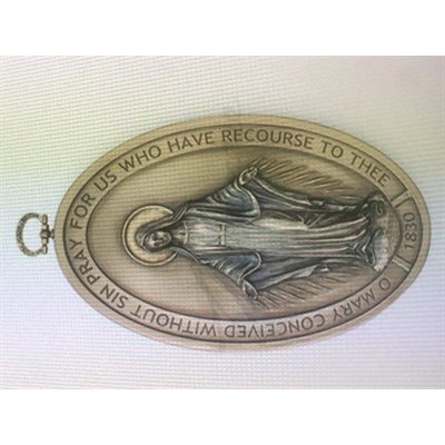Miraculous Medal Wall Plaque 9 in Bronze
