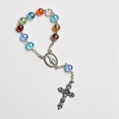 One Decade Rosary Multicolour Crystal Dizainier de cristal Multicoloure