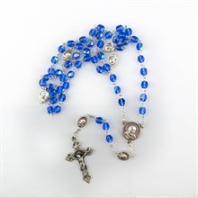 Padre Pio Relic Blue Rosary