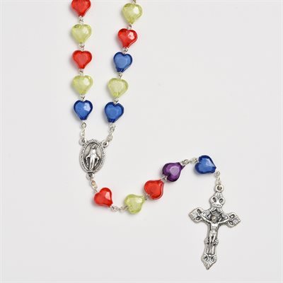 Coloured Heart Shaped Rosary