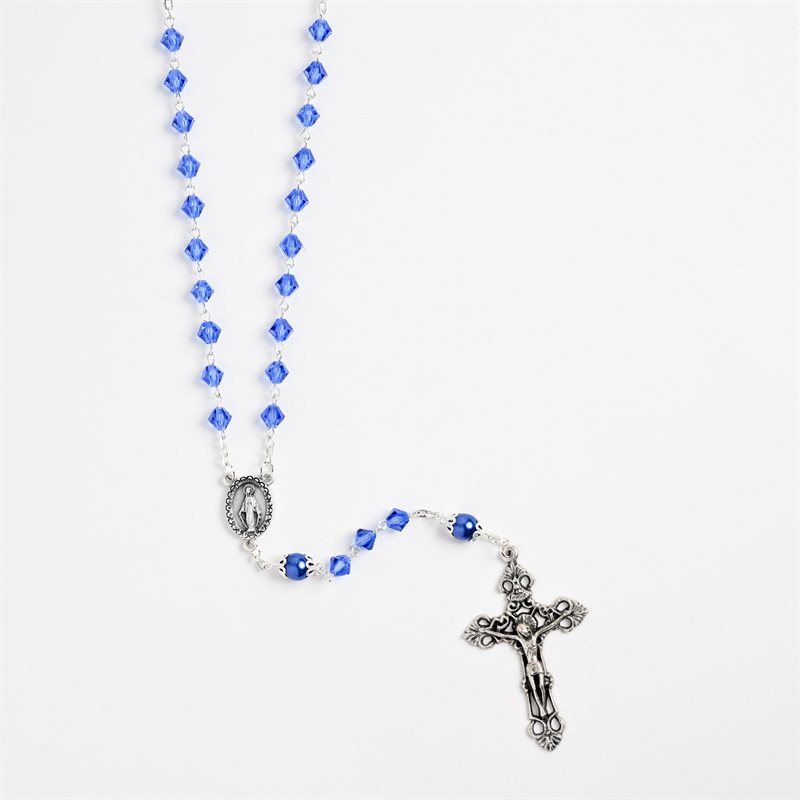 Pear Shaped Rosary Blue Crystal